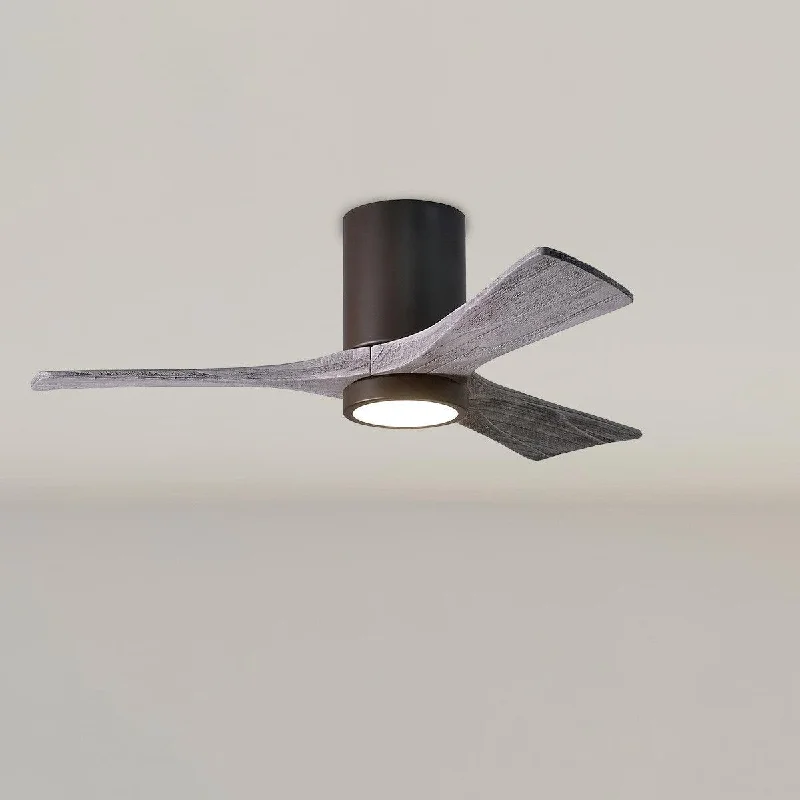 Industrial Wall - Mounted Lighting for Workshop WallsIrene 3-Blade 42 Inch LED Hugger Ceiling Fan with Remote, Textured Bronze with Barnwood Blades
