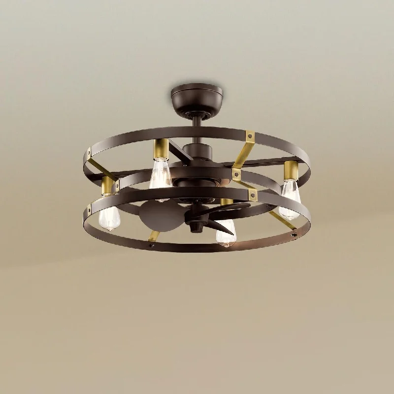 Adjustable Industrial Lighting for Flexible IlluminationCavelli 25 Inch Bronze LED Fandelier Ceiling Fan with Wall Control