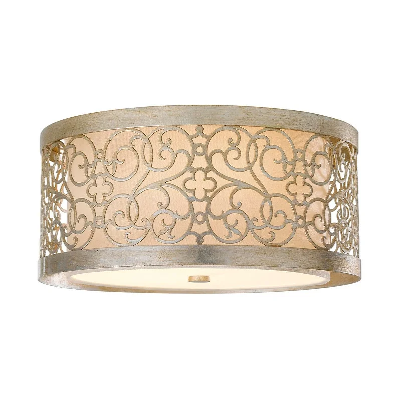 Low - voltage track lighting for safetyArabesque 2L Flush Ceiling Light - Silver Leaf Patina Finish Low - voltage track lighting for safetyArabesque 2L Flush Ceiling Light - Silver Leaf Patina Finish