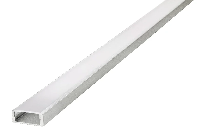 Track lighting with a brushed nickel finishProfile Aluminium Surface Mount 2M Frosted Diffuser 22.6 X 8.5Mm Include 2 Endcaps And 4 Mounting Brackets Track lighting with a brushed nickel finishProfile Aluminium Surface Mount 2M Frosted Diffuser 22.6 X 8.5Mm Include 2 Endcaps And 4 Mounting Brackets