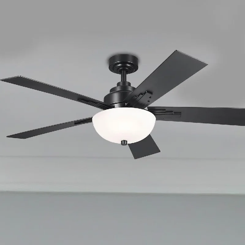 Shock - Resistant Industrial Lighting for Vibrating Machinery AreasVinea 52 Inch Satin Black LED Retro Ceiling Fan with Remote