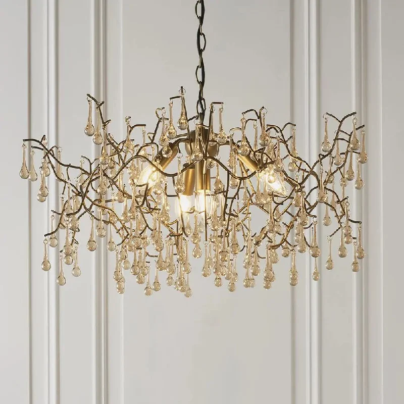 Track lighting for updating office lobbiesAthena 4/6L Centre Ceiling Light -  Aged Gold & Champagne Finish