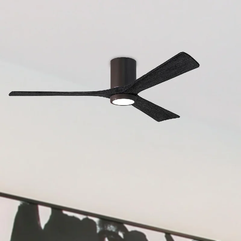 Industrial Emergency Lighting for Safety in FactoriesIrene 3-Blade 60 Inch LED Hugger Ceiling Fan with Remote, Textured Bronze with Matte Black Blades