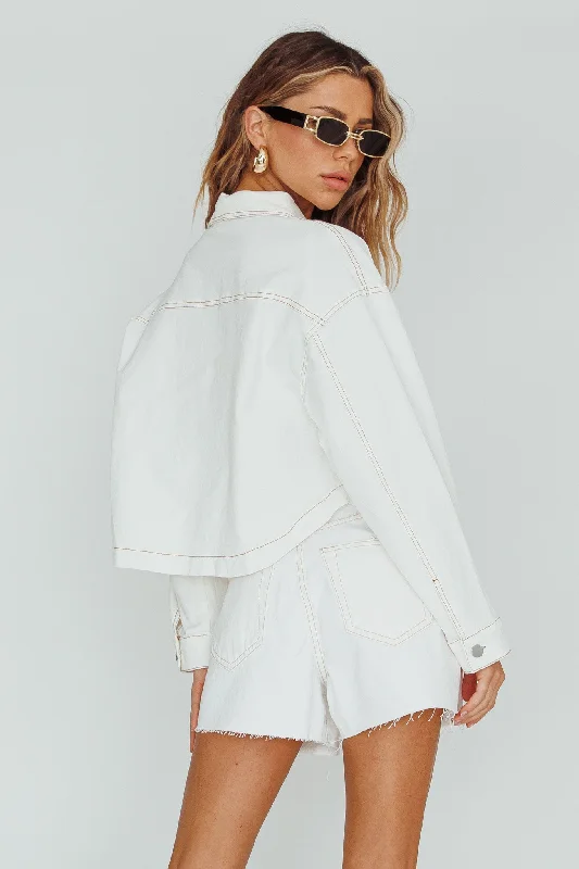 Fair Game Button-Up Jacket White