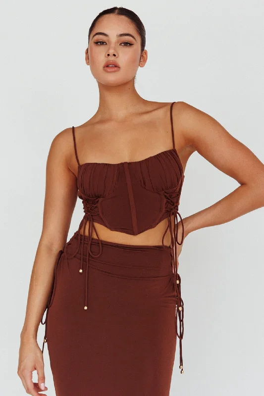 Graziella Corset Crop Top Chocolate