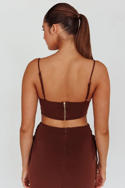 Graziella Corset Crop Top Chocolate