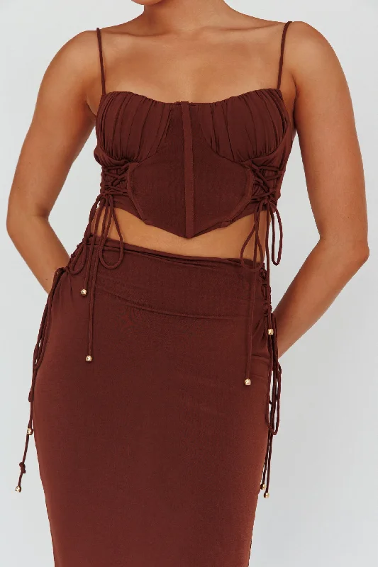 Graziella Corset Crop Top Chocolate