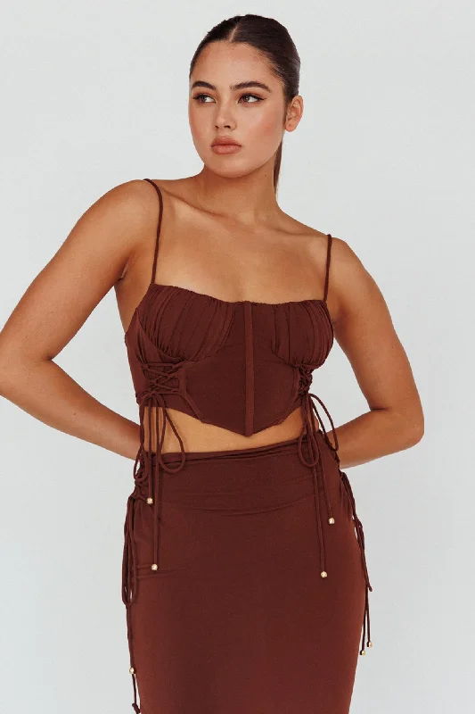 Graziella Corset Crop Top Chocolate