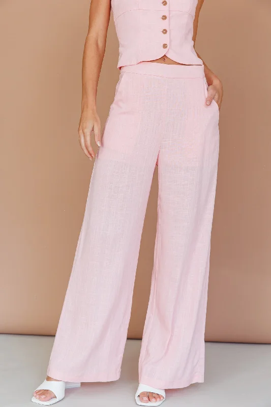 Play It Cool Wide Leg Pants Pink