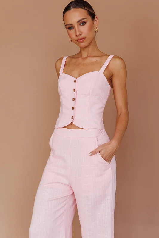 Play It Cool Wide Leg Pants Pink