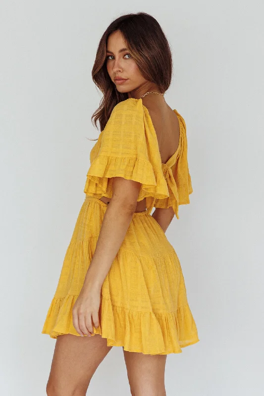 Sigourney Shirred Bust Dress Yellow