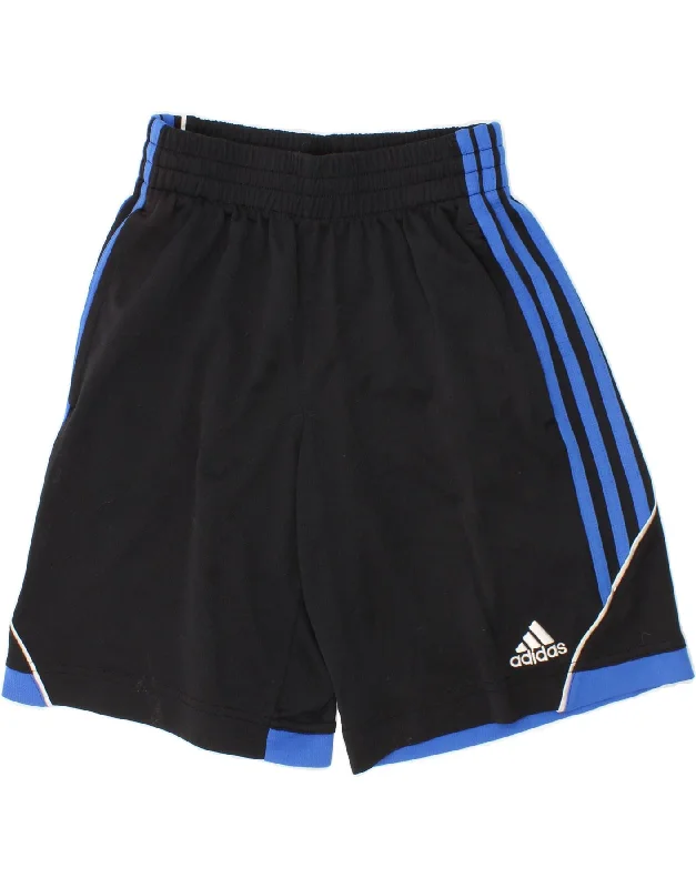 ADIDAS Boys Sport Shorts 10-11 Years Medium  Black Colourblock Polyester