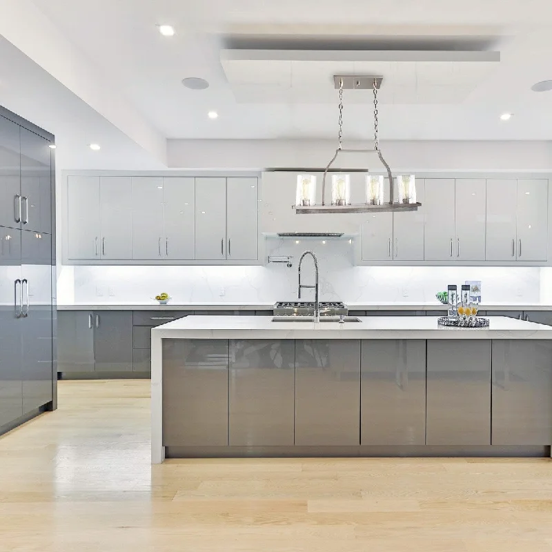 Painted Grey Wood Effect & Brushed Nickel