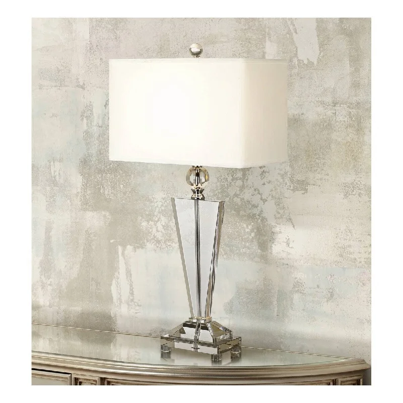 mid century modern table lamps with iconic designs for a stylish studymid century modern table lamps with iconic designs for a stylish studyTraditional Art Deco Table Lamp 30 1/2" Tall Clear Crystal Glass Off White Rectangular Shade