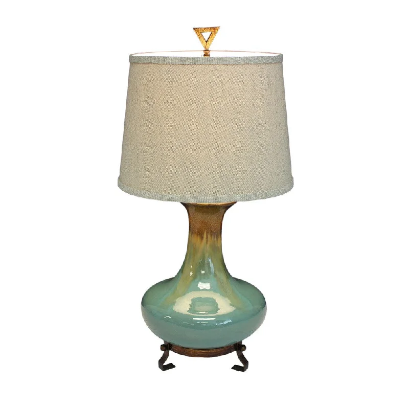 asian inspired table lamps with bamboo accents for a zen atmosphereasian inspired table lamps with bamboo accents for a zen atmosphereUrban Designs Emma Turquoise And Golden Brown Glazed Ceramic Tabletop Lamp